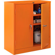 Global Industrial™ Emergency Preparedness Cabinet, Counter Height, 36"Wx18"Dx42"H, Orange