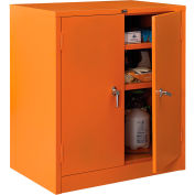 Global Industrial Emergency Preparedness Cabinet, Counter Height, 36"Wx24"Dx42"H, Orange