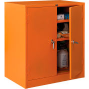 Global Industrial™ Emergency Preparedness Cabinet, Counter Height, 36"Wx24"Dx42"H, Orange