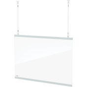 Global Industrial Hanging Cashier Shield, 56"W x 22"H, 2/Pack