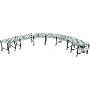 Global Industrial™ Powered Flexible Roller Conveyor, 9'L - 19'L, 24"W Steel Rollers