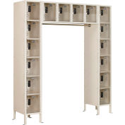 Global Industrial™ 16 personnes Clear View Locker, serrure numérique, 72 « Lx18 » Dx78 » H, beige, assemblé