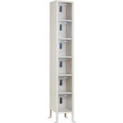 Global Industrial™ Casier à 6 niveaux et 6 portes à vue dégagée, serrure numérique, 12 po L x 12 po P x 78 po H, beige, assemblé