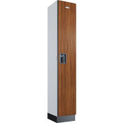Global Industrial™ Casier numérique en bois à 1 niveaux et 1 portes, 12 po L x 15 po P x 72 po H, cerisier, non assemblé