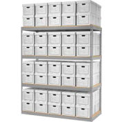 Global Industrial™ Record Storage Open With Boxes 72"W x 30"D x 84"H - Gray