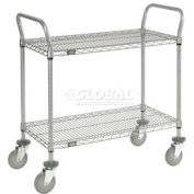 Nexel® Utility Cart w/2 Shelves & Poly Casters, 1200 lb. Capacity, 36"L x 18"W x 39"H
