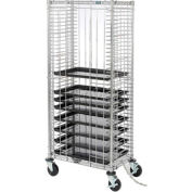 Chariot à plateaux grillagé chargés latéralement Nexel®, à capacité de 39 plateaux
