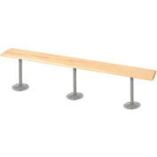 Global Industrial Locker Room Bench, Hardwood With Steel Tube Pedestal Legs, 108 x 9-1/2 x 17