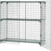 Global Industrial™ 1-Tier 2 Door Wire Mesh Security Locker, 72"Lx24"Dx60"H, gris, non assemblé