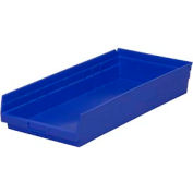 Bac de rangement gigogne en plastique industriel™ Global 11-1/8 « W x 23-5/8 » L x 4"H Bleu, qté par paquet : 6