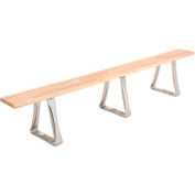 Banc de vestiaire industriel™ global, bois franc avec pieds trapèzes, 96 x 9-1/2 x 17