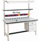 72"L Bin Rail - Beige pour Pro-Line Workbench