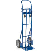 Global Industrial™ Steel 2-en-1 Cabriolet Hand Truck - Semi-Pneumatic Wheels - 600 Lb. Cap.