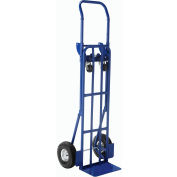 Global Industrial™ Steel 2-in-1 Convertible Hand Truck - Pneumatic Wheels - 600 Lb. Capacity