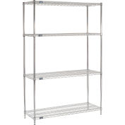 Étagère Nexel® 4, étagère en fil de chrome, démarreur, 48 » L x 18 » P x 74"H