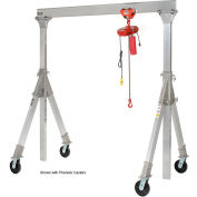 Adjustable Height Aluminum Gantry Crane With Pneumatic Casters, 10'W x 8'2"-10'8"H, 1500 Lb. Cap.