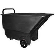 Bayhead Products Light Duty Plastic Tilt Truck, 1/3 Cu. Yd. Cap, 275 Lbs. Cap, Noir