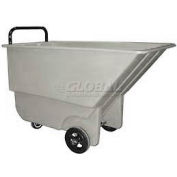 Bayhead Products Light Duty Plastic Tilt Truck, 1/3 Cu. Yd. Cap, 275 Lbs. Cap, Gray