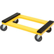 Global Industrial™ Plastic Dolly with Rubber Padded Deck 5" Casters 1200 Lb. Capacité