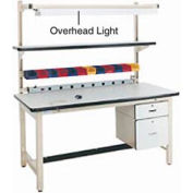 Pro-Line Overhead Light For 60"W Workbench, 60"W, Tan