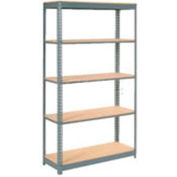Global Industrial™ Heavy Duty Shelving 48"W x 12"D x 96"H With 5 Shelves - Wood Deck - Gray