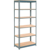 Global Industrial™ Heavy Duty Shelving 36"W x 18"D x 84"H With 6 Shelves - Wood Deck - Gray