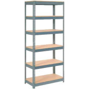 Global Industrial™ Extra Heavy Duty Shelving 36"W x 12"D x 96"H With 6 Shelves, Wood Deck, Gry