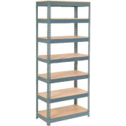 Global Industrial™ Extra Heavy Duty Shelving 36"W x 12"D x 96"H With 7 Shelves, Wood Deck, Gry