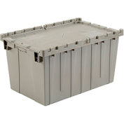 Global Industrial™ Plastic Attached Lid Shipping - Conteneur de stockage 25-1/4x16-1/4x13-3/4 Gris