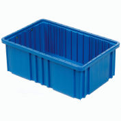 Global Industrial™ Plastic Dividable Grid Container DG91035,10-7/8"L x 8-1/4"W x 3-1/2"H, Bleu, qté par paquet : 20
