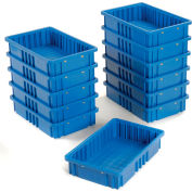 Global Industrial™ Plastic Dividable Grid Container DG92035,16-1/2"L x 10-7/8"W x 3-1/2"H, Blue - Pkg Qty 12