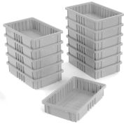 Global Industrial™ Plastic Dividable Grid Container DG92035,16-1/2"L x 10-7/8"W x 3-1/2"H, Gray, qté par paquet : 12