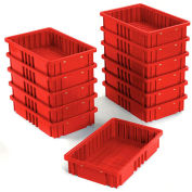 Global Industrial™ Plastic Dividable Grid Container DG92035,16-1/2"L x 10-7/8"W x 3-1/2"H, Rouge, qté par paquet : 12