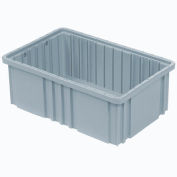 Global Industrial Plastic Dividable Grid Container - DG92060,16-1/2"L x 10-7/8"W x 6"H, Gray - Pkg Qty 8
