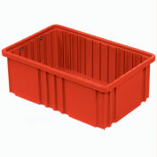 Global Industrial Plastic Dividable Grid Container - DG92060,16-1/2"L x 10-7/8"W x 6"H, Red - Pkg Qty 8