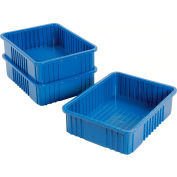 Global Industrial™ Plastic Dividable Grid Container - DG93060, 22-1/2"L x 17-1/2"W x 6"H, Bleu, qté par paquet : 3