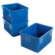 Global Industrial™ Plastic Dividable Grid Container - DG93120, 22-1/2"L x 17-1/2"W x 12"H, Bleu, qté par paquet : 3