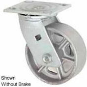 Roue d’irréprochable pivotante, roulette plaque 1406-4RB 4" en acier avec frein