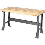 Global Industrial Extra Long Workbench w/ Maple Square Edge Top, 60"W x 30"D, Gray