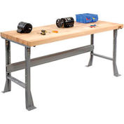 Global Industrial Extra Long Workbench w/ Maple Square Edge Top, 72"W x 30"D, Gray