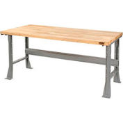 Établi d’assemblage industriel™ mondial, 72 x 36 », jambe évasée, Maple Butcher Block Square Edge