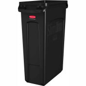 Rubbermaid® Slim Jim® Recycling Can, 23 Gallon, Noir