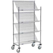 Nexel® Slant Wire Shelving Suture Cart, 4 Shelves, 48"W x 24"L x 69"H