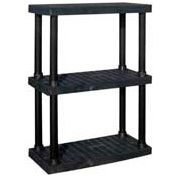 Structural Plastic Adjustable Vented Shelving, 36"W x 16"D x 45"H, Black