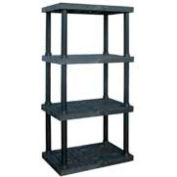 Structural Plastic Adjustable Vented Shelving, 36"W x 16"D x 72"H, Black