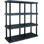 Structural Plastic Adjustable Vented Shelving, 66"W x 24"D x 72"H, Black