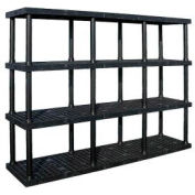 Structural Plastic Adjustable Vented Shelving, 96"W x 24"D x 72"H, Black