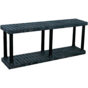 Structural Plastic Vented Shelving, 66"W x 16"D x 27"H, Black