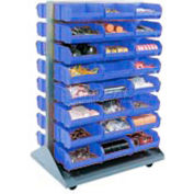 Global Industrial™ Double Side Mobile Floor Rack w / 96 (D) Blue Bins, 36 « L x 25-1/2 « P x 55 » H