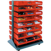 Étagère au sol mobile industrielle™ Global avec bacs rouges 96(D), 36 po L x 25-1/2 po P x 55 po H